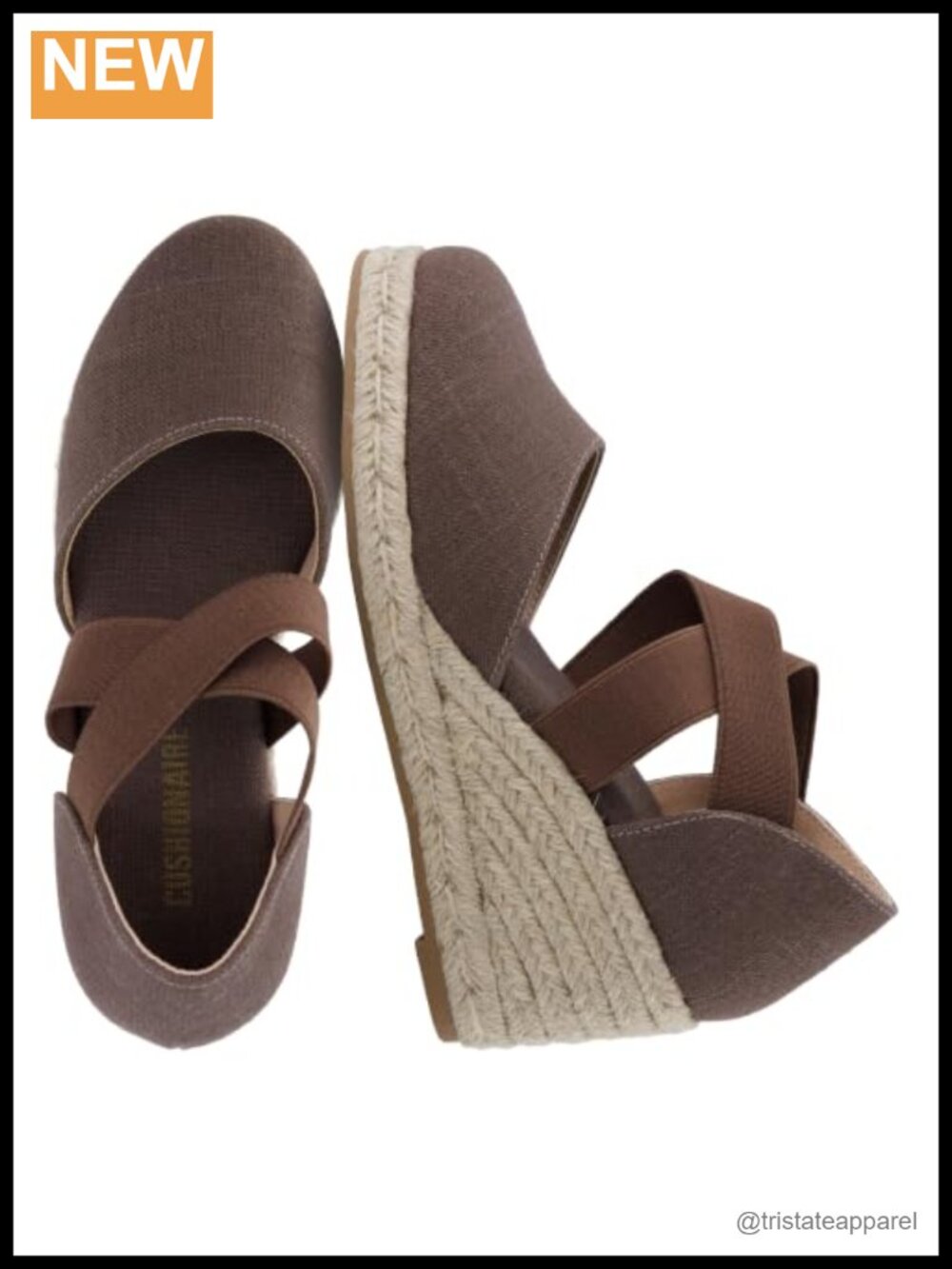 CUSHIONAIRE Chica Espadrille Wedge Sandals Slip On Closed Toe Women Shoes